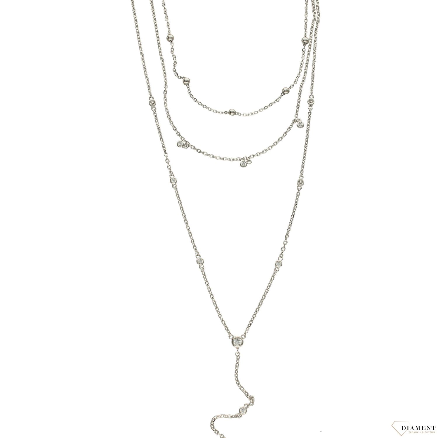 Naszyjnik srebrny potrójny kulki i cyrkonia DIA-NSZ-0069-925 S.jpg